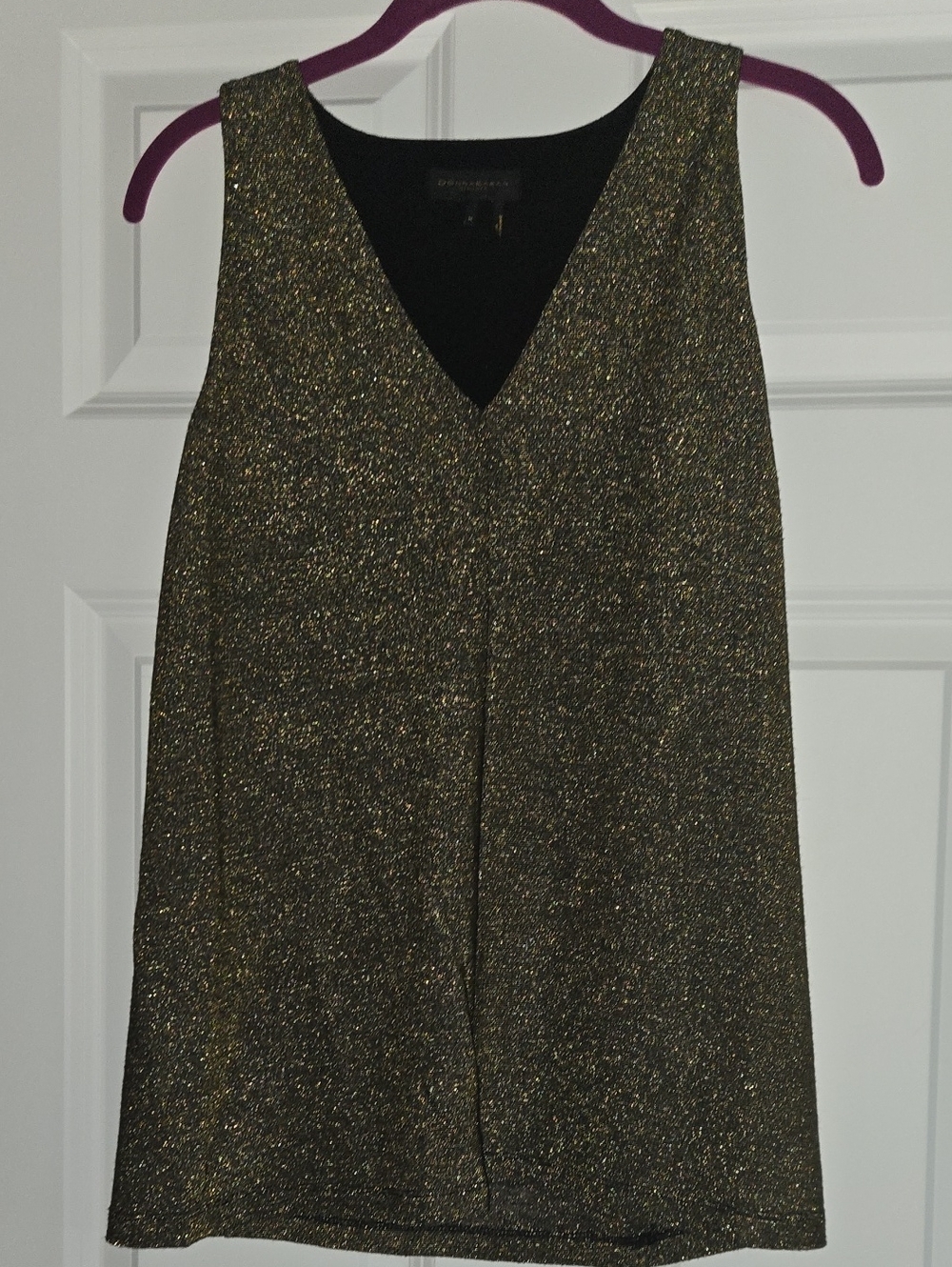 Donna Karan Metallic Gold V-Neck Camisole
